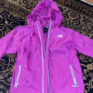 Purple north face rain jacket